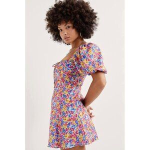 For Love & Lemons Sasha Mini Dress Blue Dizzy Floral NWT Large
